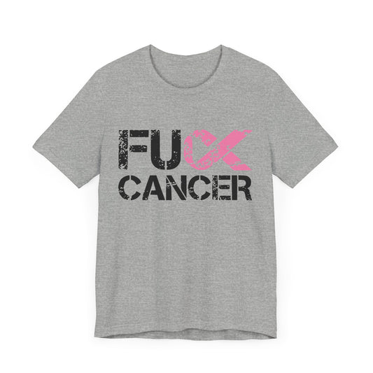 F Cancer Distressed Tee