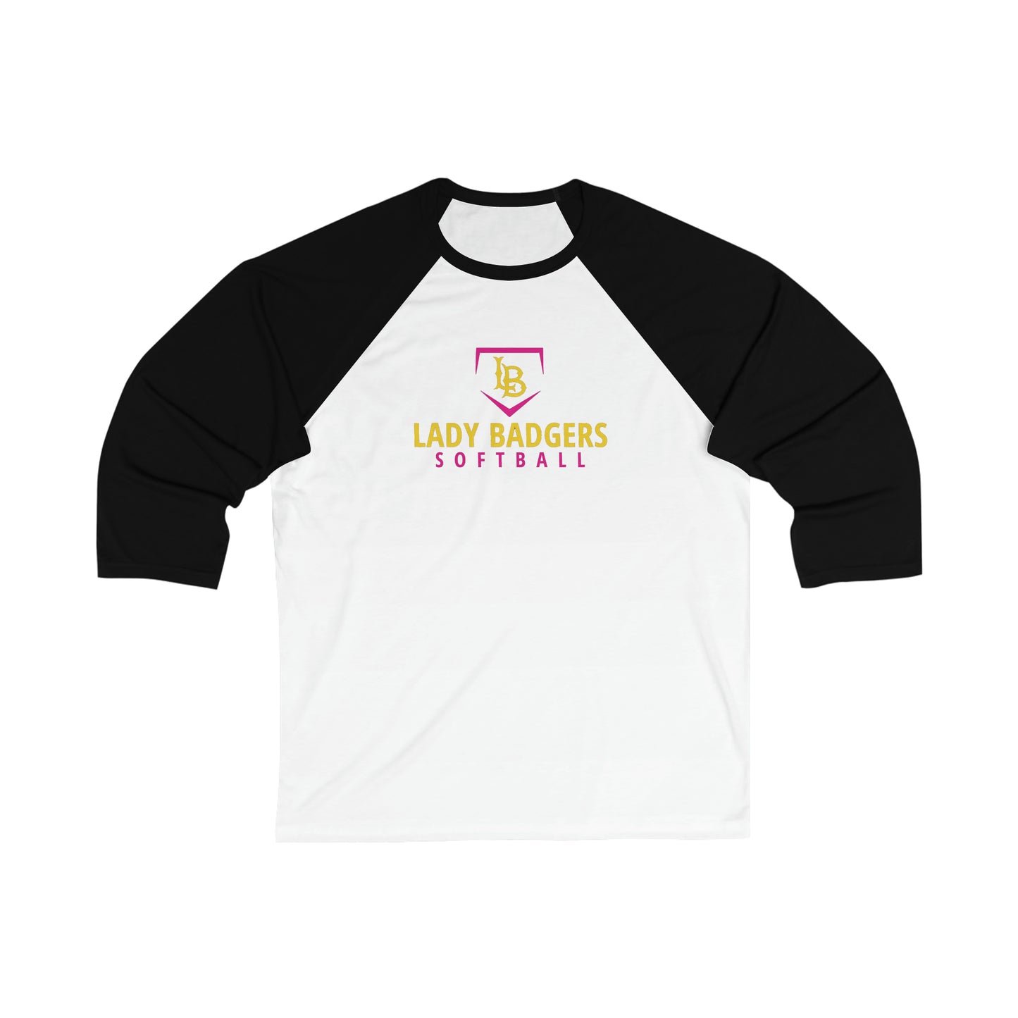 Unisex Bella+Canvas 3\4 Sleeve Baseball Tee (Lady Badgers)