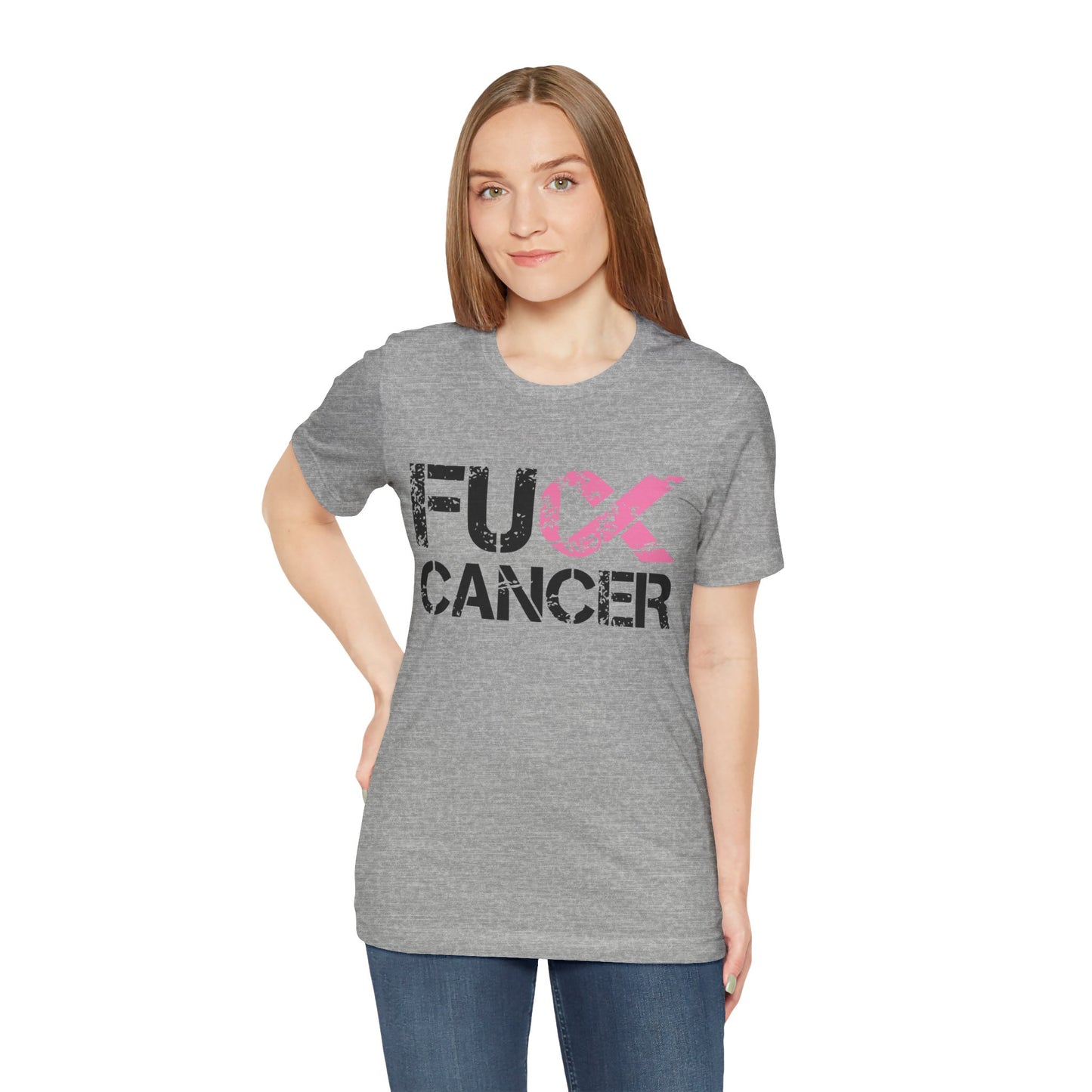 F Cancer Distressed Tee