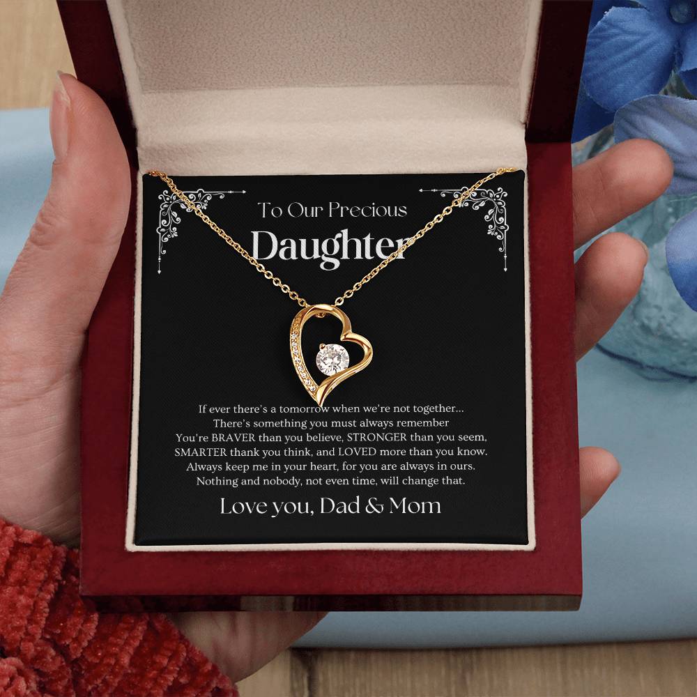 Heart Necklace (To Daughter, Love Dad & Mom)