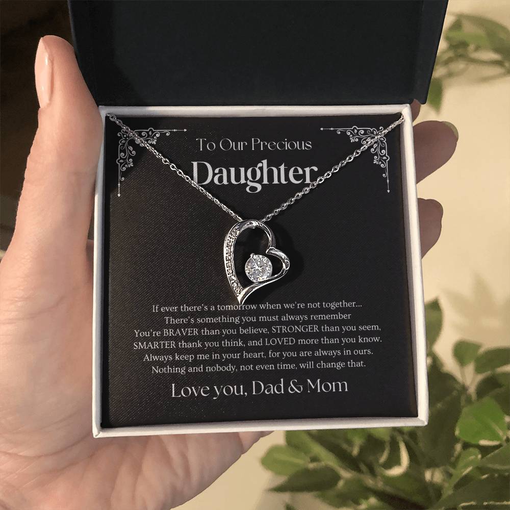 Heart Necklace (To Daughter, Love Dad & Mom)