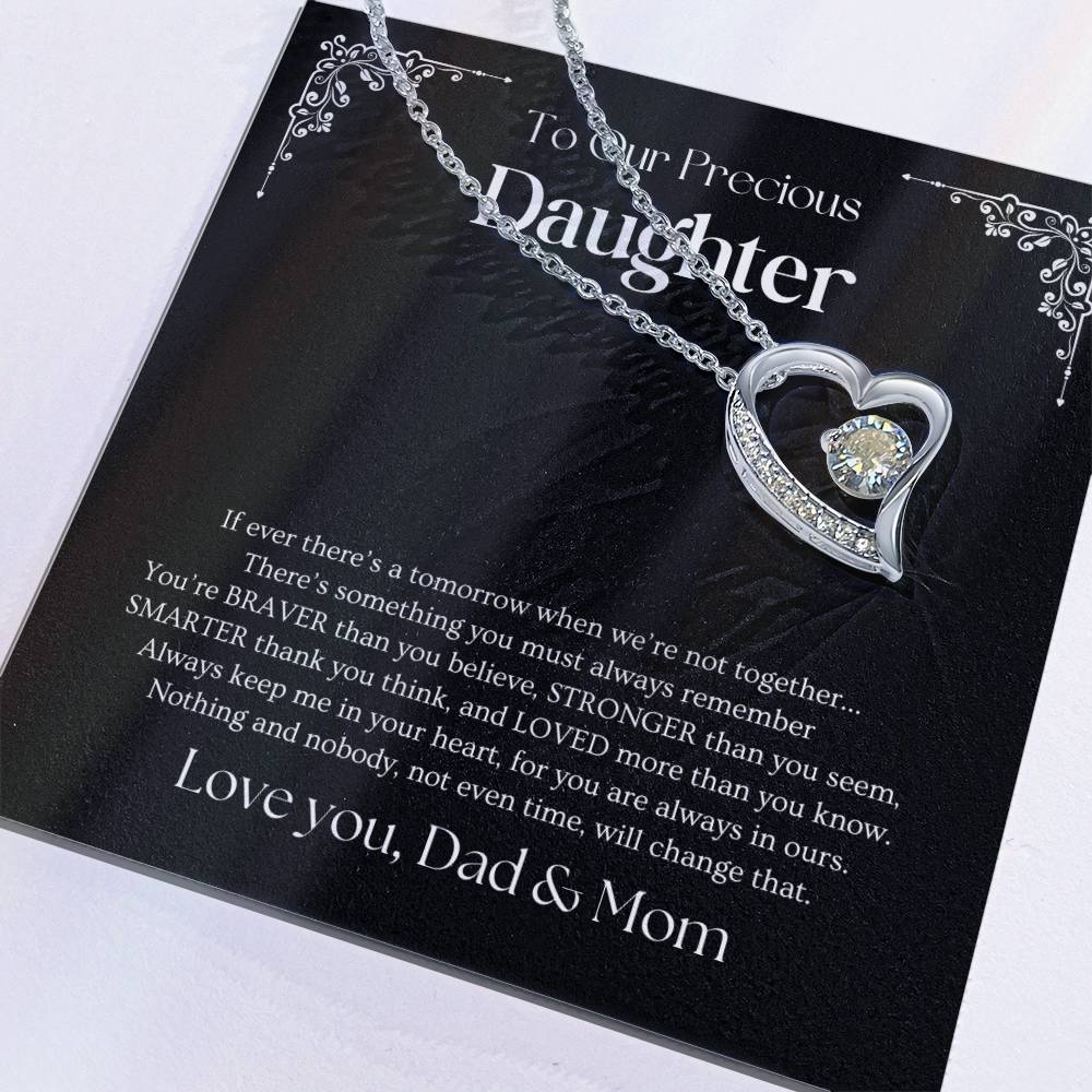 Heart Necklace (To Daughter, Love Dad & Mom)