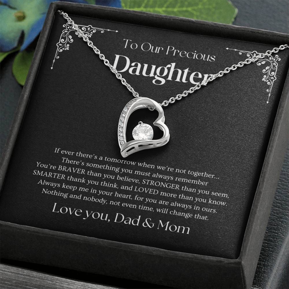 Heart Necklace (To Daughter, Love Dad & Mom)