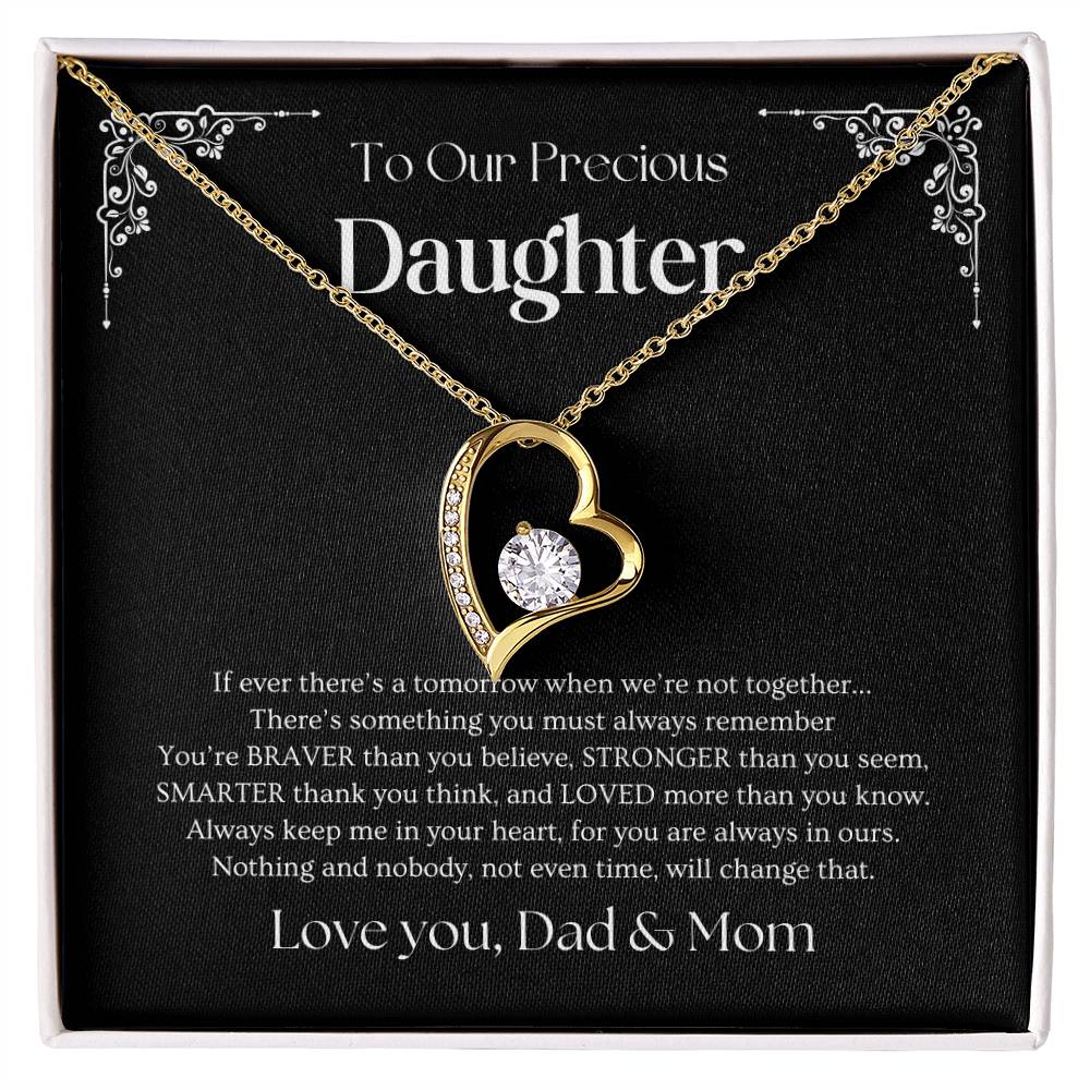 Heart Necklace (To Daughter, Love Dad & Mom)